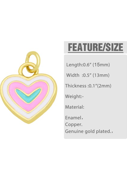 C Ocesrıo Moda Küçük Sevimli Emaye Kalp Kolye Takı Yapımı Altın Kaplama Bakır Bulgular Diy PDTA515 (Yurt Dışından) modelleri