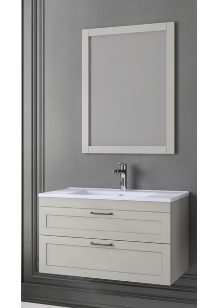 Beyoğlu 85 cm Beyoğlu Gri Banyo Dolabı