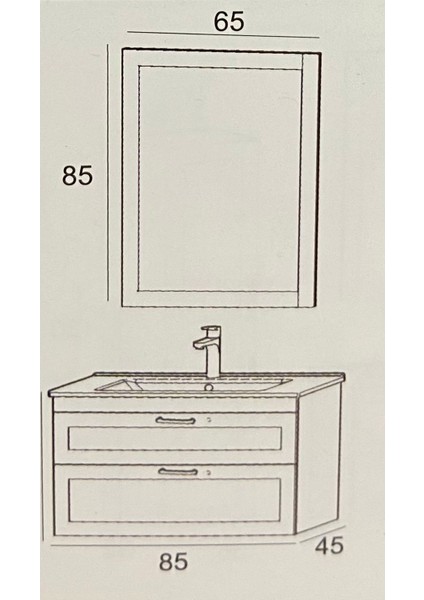 Beyoğlu 85 cm Beyoğlu Gri Banyo Dolabı modelleri