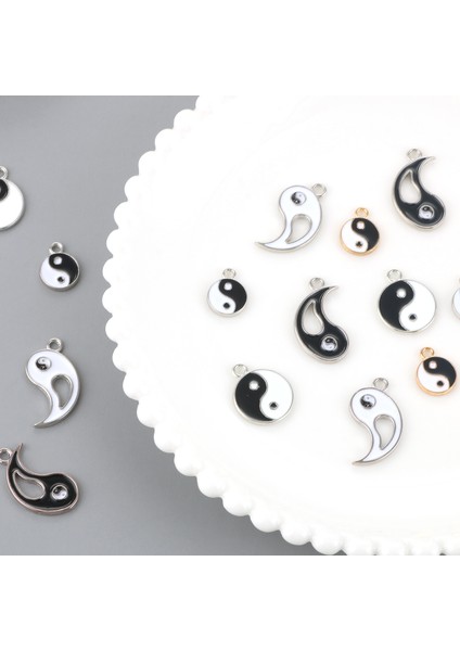 Tip4-10 Adet Emaye Kongfu Taarms Kolye Dıy Yin ve Yang Charms Bilezikler Kolye Küpe Takı Yapımı (Yurt Dışından)