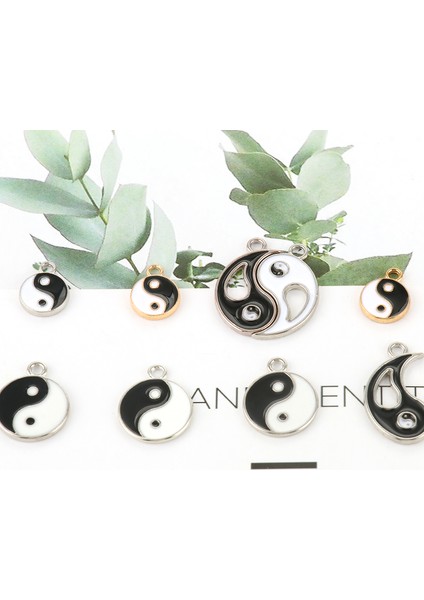 Tip4-10 Adet Emaye Kongfu Taarms Kolye Dıy Yin ve Yang Charms Bilezikler Kolye Küpe Takı Yapımı (Yurt Dışından)