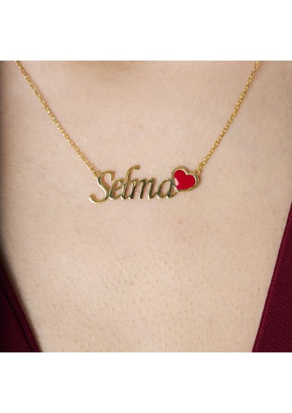 El Yazısı Isim ve Kalp Detaylı Kolye modelleri