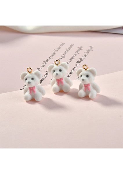 Beyaz Trendy Renkli Akın Ayı Charms Kolye Kolye Bilezik Dıy Takı Yapımı Popüler Hayvan Charm Kolye (Yurt Dışından)