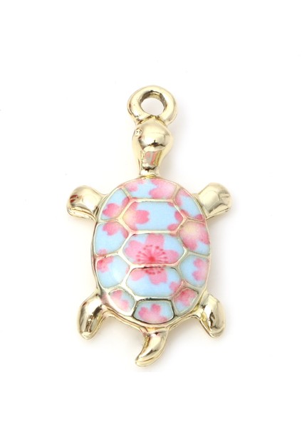 No.4 Boyutu Okyanus Deniz Kaplumbağası Hayvan Takılar Dıy Takı Renkli Emaye Kolye Kolye Bilezik Metal Kolye Takı x 14MM (Yurt Dışından)