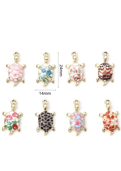 No.4 Boyutu Okyanus Deniz Kaplumbağası Hayvan Takılar Dıy Takı Renkli Emaye Kolye Kolye Bilezik Metal Kolye Takı x 14MM (Yurt Dışından) modelleri