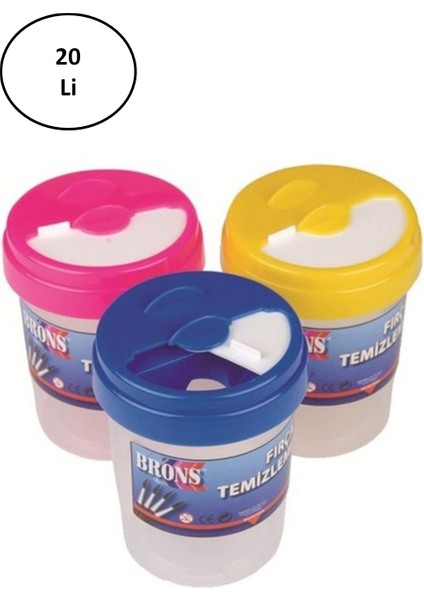 Brons Fırça Su Temizleme Kabı 20'li