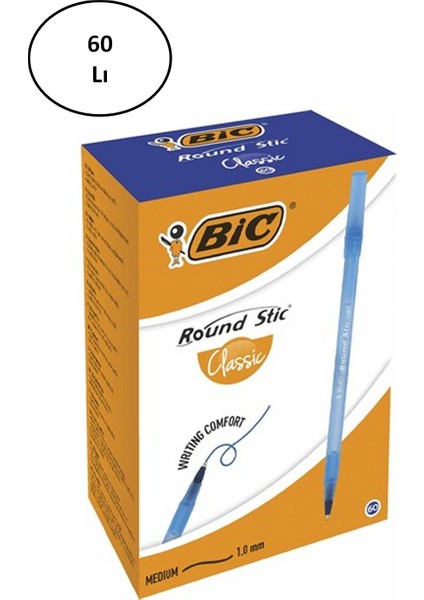Bic Round Stic Tükenmez Kalem Mavi 60'lı