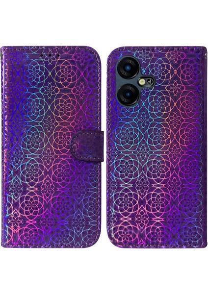 Tecno Pova Neo 3 Kart Yuvası Cüzdan Kılıf Standı Tutucu Glitter Pu (Yurt Dışından)