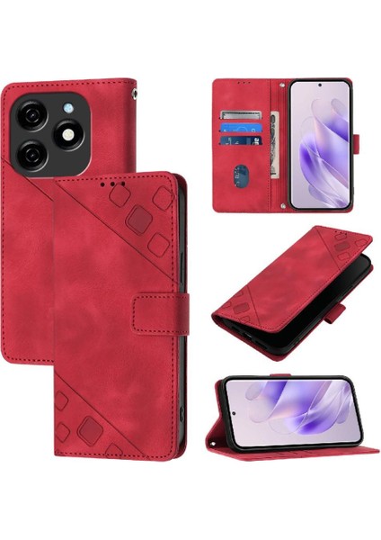 Tecno Spark 20 Manyetik Deri Kart Tutucu Cüzdan Flip Kapak Için Kılıf (Yurt Dışından)