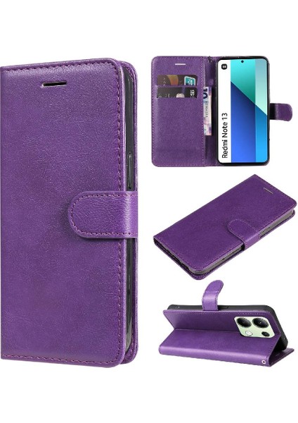 Xiaomi Redmi Not 13 Için Flip Case 4g Kart Yuvası ile Yüksek Kalite Deri (Yurt Dışından)