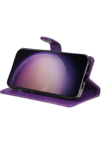 Kart Yuvası Klasik Düz Renk ile Samsung Galaxy S24 Ultra Için Flip Case (Yurt Dışından) fırsatları
