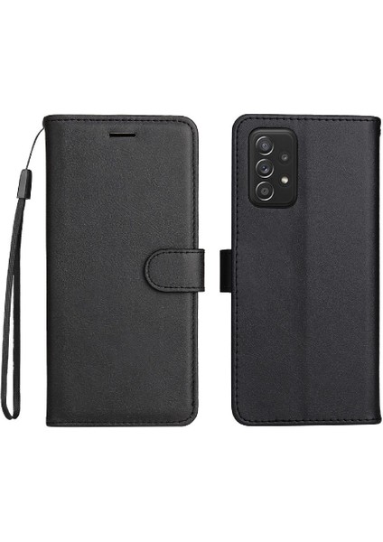 Kart Yuvası Klasik Düz Renk ile Samsung Galaxy A73 5g Için Flip Case (Yurt Dışından)