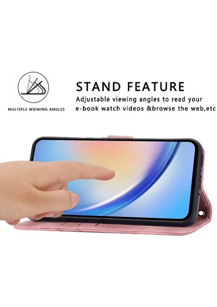 Samsung Galaxy A54 5g Için Filp Durumda Kickstand Bilek Kayışı El Cüzdan Pu (Yurt Dışından)