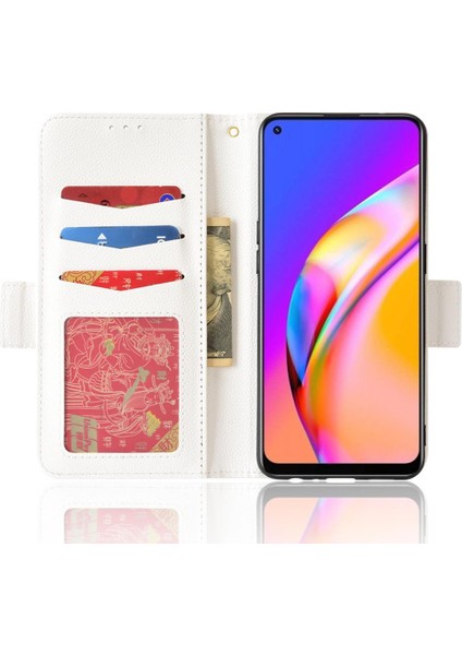 Oppo A94 4g Kart Yuvaları Için Kılıf Tutucu Yan Toka Cüzdan Pu Deri (Yurt Dışından)