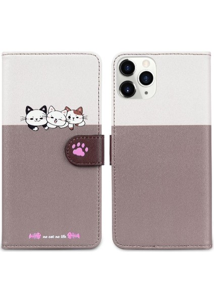 Iphone 11 Için Kılıf Pro Max Kapak Çevirin Cüzdan Darbeye Basit Iş (Yurt Dışından)