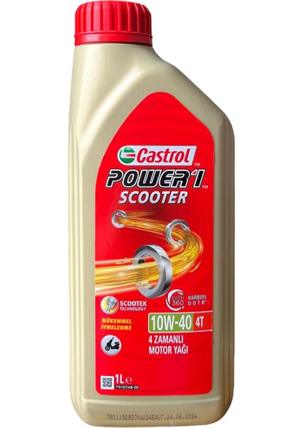 Power 1 Scooter 4t 10W-40 1 Litre (ÜRETİMYILI2024)