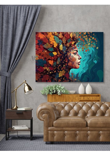 Kadın Tasarım Yüz Güzellik Dekoratif Kanvas Tablo