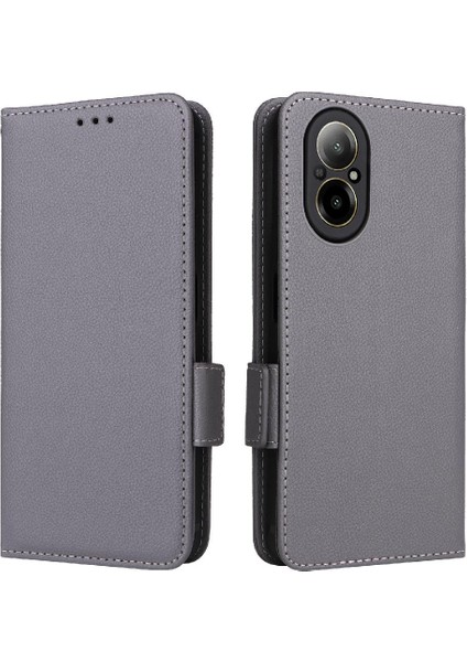 Realme 12 Lite 4g Için Kılıf Cüzdan Yan Toka Pu Deri Kart Yuvaları Tutucu (Yurt Dışından)