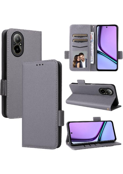 Realme 12 Lite 4g Için Kılıf Cüzdan Yan Toka Pu Deri Kart Yuvaları Tutucu (Yurt Dışından)