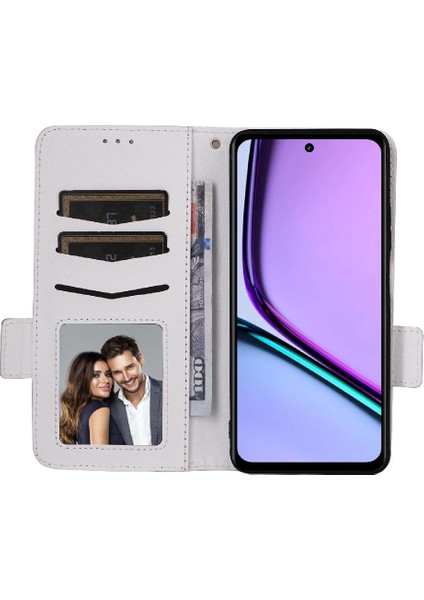 Realme 12 Lite 4g Için Kılıf Cüzdan Yan Toka Pu Deri Kart Yuvaları Tutucu (Yurt Dışından)