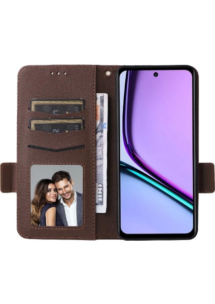 Realme 12 Lite 4g Için Kılıf Cüzdan Yan Toka Pu Deri Kart Yuvaları Tutucu (Yurt Dışından)
