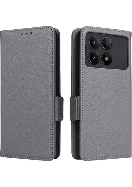 Xiaomi Poco X6 Pro Pu Deri Manyetik Yan Toka Cüzdan Kartı (Yurt Dışından)