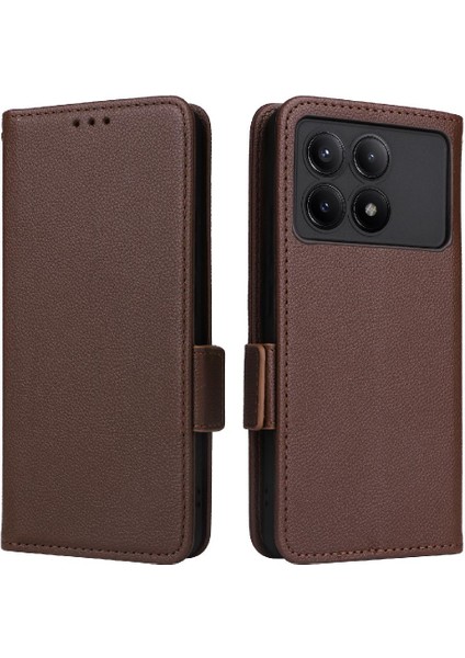 Xiaomi Poco X6 Pro Pu Deri Manyetik Yan Toka Cüzdan Kartı (Yurt Dışından)