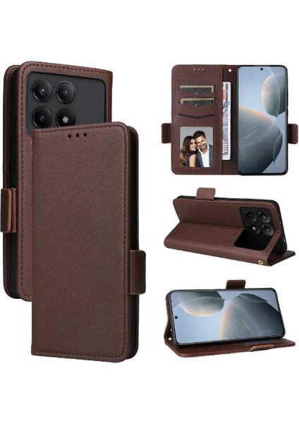 Xiaomi Poco X6 Pro Pu Deri Manyetik Yan Toka Cüzdan Kartı (Yurt Dışından)