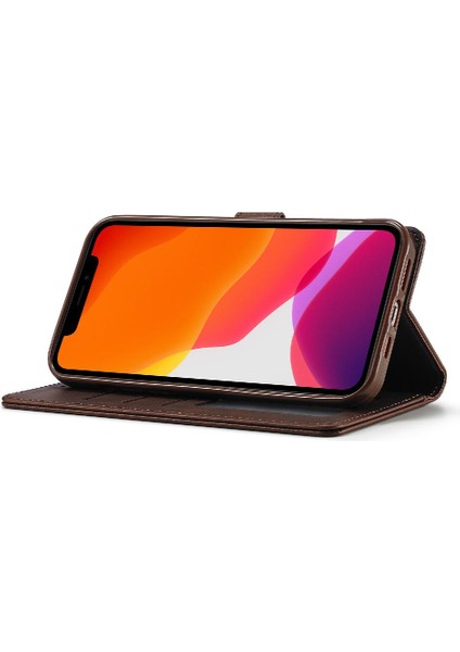 Tutucu Kart Yuvaları ile iphone 12 Mini Için Kılıf Cüzdan Buzağı Doku Flip (Yurt Dışından)
