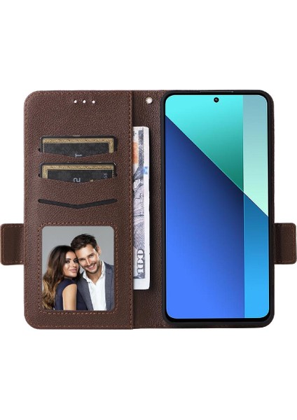 Xiaomi Redmi Için Not 13 4g Manyetik Yan Toka Kart Yuvaları Tutucu Pu (Yurt Dışından)