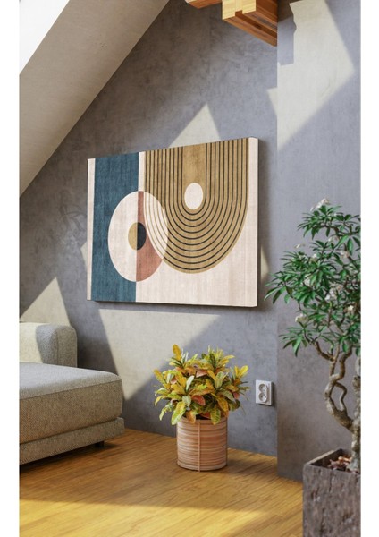 Geometrik Çizgiler Boho Tarzı Soyut Dekoratif Tablo modelleri
