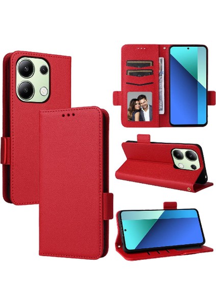 Xiaomi Redmi Için Not 13 4g Manyetik Yan Toka Kart Yuvaları Tutucu Pu (Yurt Dışından)