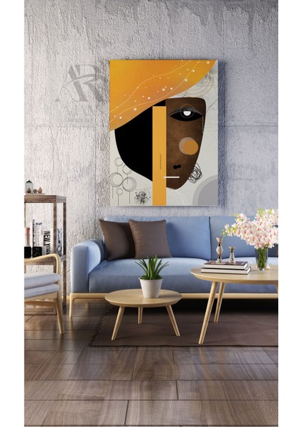 Geometrik Yüz Dekoratif Soyut Kanvas Tablo
