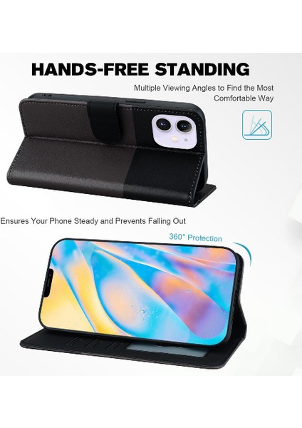 Iphone 12 Için Kılıf Mini Deri Kılıf Kapak Çevirin Cüzdan Darbeye Basit (Yurt Dışından)