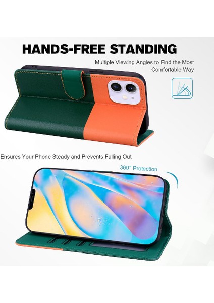 Iphone 12 Için Kılıf Mini Deri Kılıf Kapak Çevirin Cüzdan Darbeye Basit (Yurt Dışından)