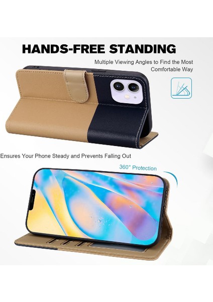 Iphone 12 Için Kılıf Mini Deri Kılıf Kapak Çevirin Cüzdan Darbeye Basit (Yurt Dışından)