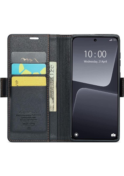 Xiaomi 13 Darbeye Durumda Cüzdan Durumda Anti Dolandırıcılık Kickstand (Yurt Dışından)