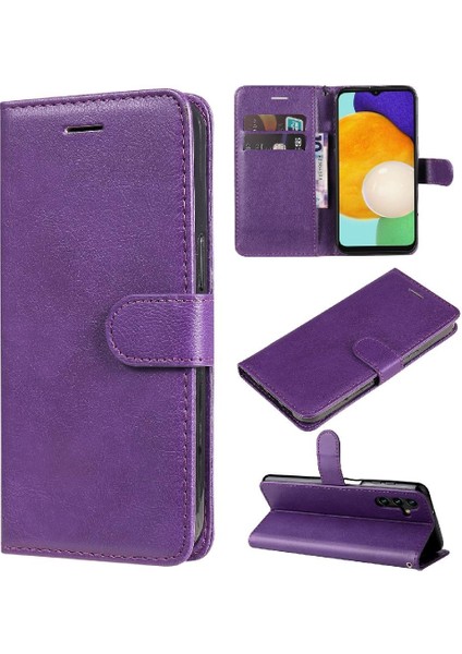 Kart Yuvası ile Samsung Galaxy A13 5g Klasik Düz Renk Için Flip Case (Yurt Dışından)