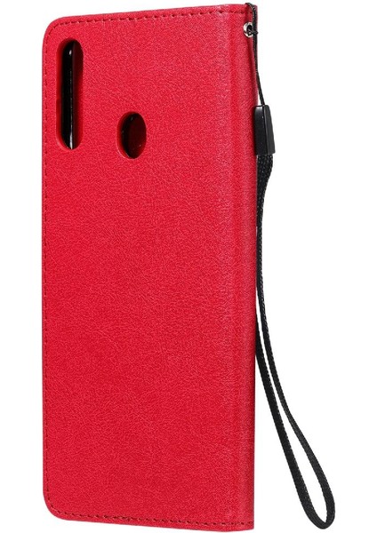 Samsung Galaxy A20S Yüksek Kalite Deri Klasik Düz Renk Için Flip Case (Yurt Dışından)