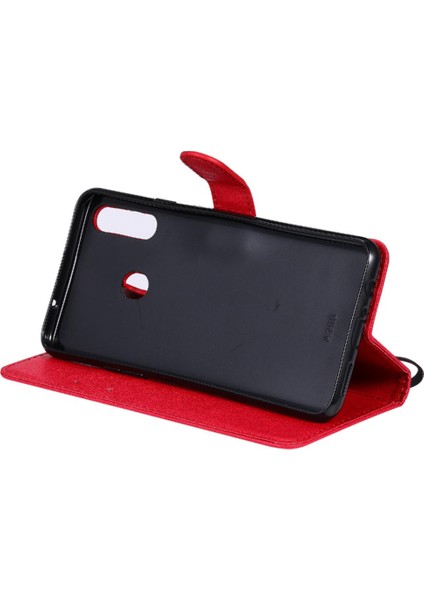 Samsung Galaxy A20S Yüksek Kalite Deri Klasik Düz Renk Için Flip Case (Yurt Dışından)