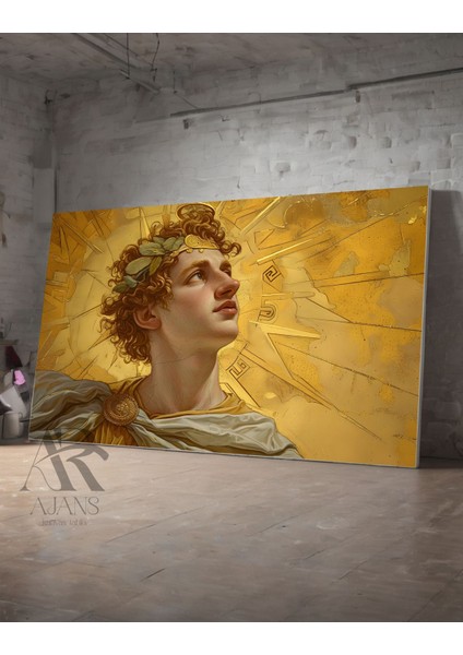 Yunan Heykeli Gold Dizayn Dekoratif Kanvas Tablo