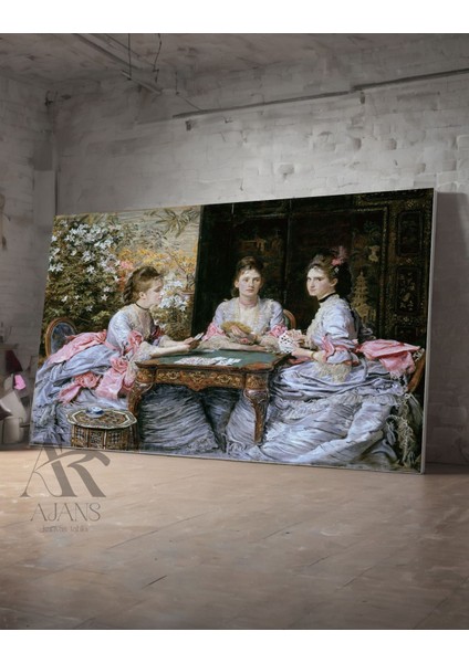 Vittorio Reggianini'nin "the Card Players" Dekoratif Kanvas Tablo
