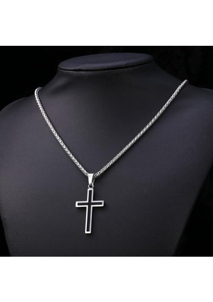A4550-GÜMÜŞ Vintage Punk Templar Kırmızı Şövalye Çapraz Kolye Kolye Erkekler Için On Muska Takı (Yurt Dışından)