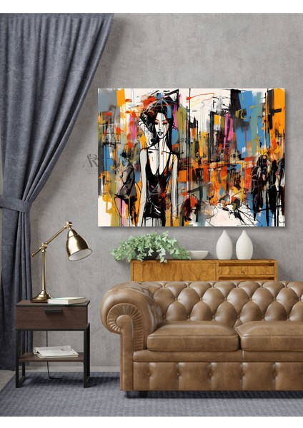 Figüratif Çizim Kadın Dekoratif Kanvas Tablo
