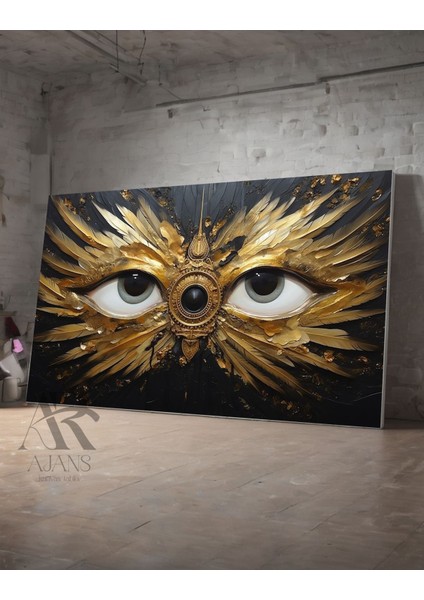 Maske ve Baykuş Dekoratif Kanvas Tablo