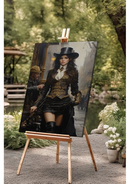 Steampunk Moda Kadını Kanvas Tablo fiyatları