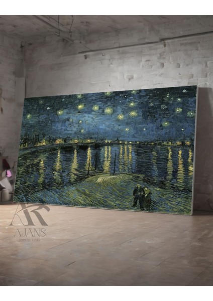 Vintage Van Gogh Yıldızlı Geceler Dekoratif Kanvas Tablo