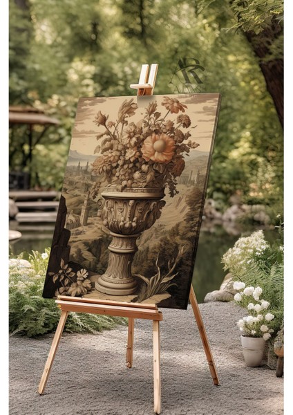 Vazoda Çiçek Gold Dizayn Kanvas Tablo fiyatları