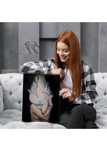 Kanat Siluetli Kadın Kanvas Tablo modelleri