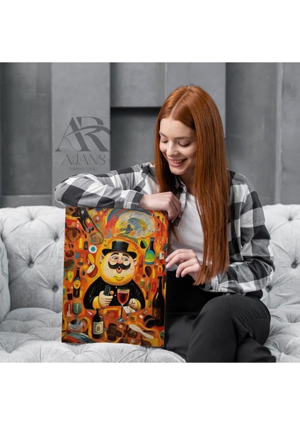 Obur Adam Kadeh Eşliğinde Afrika Çizimi Kanvas Tablo AR040718 modelleri